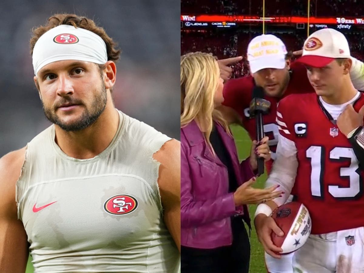 NFL star Nick Bosa crashes teammates post-game interview to declare support for Donald Trump [Video]