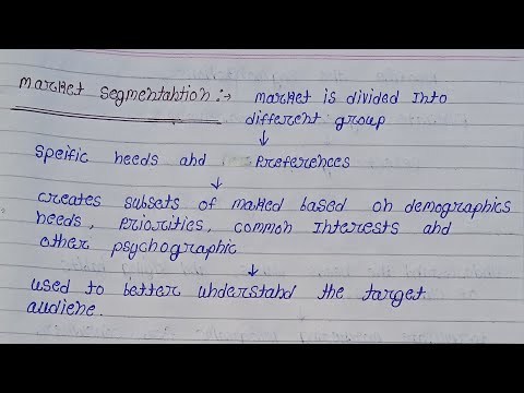 Marketing segmentation notes | marketing management | MBA 1st [Video]