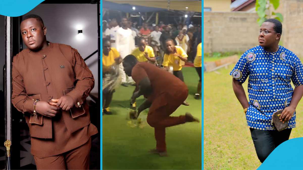 Oheneba Jude Goes Barefoot In Church, Unleashes Fire Tambourine Skills As He Leads Team Of Women [Video]