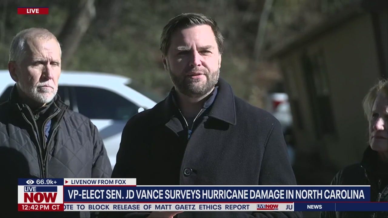 JD Vance surveys hurricane damage in NC [Video]