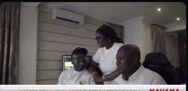 Watch as Mahama monitors election results in the NDC engine room [Video]